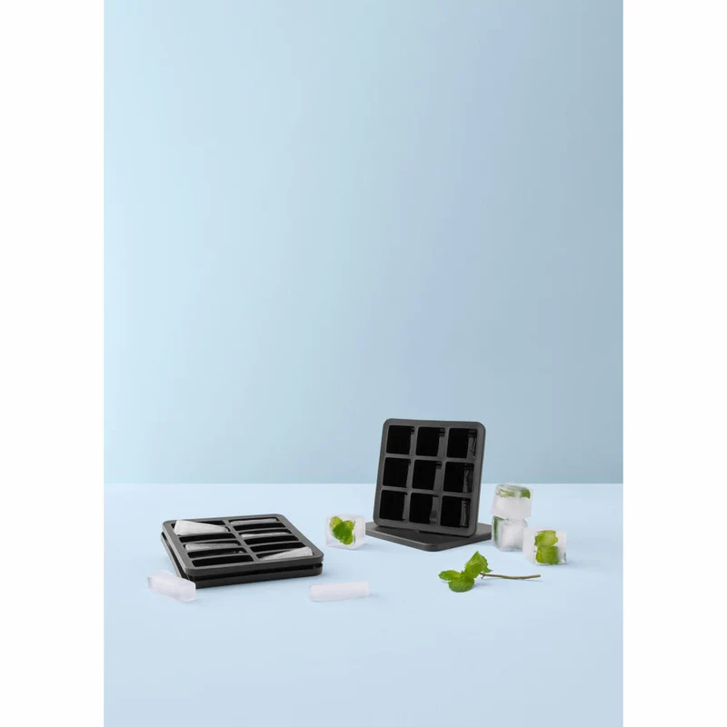 Rig-Tig Eiswürfelbox Freeze-It kubisch mit Deckel, Kunststoff, Silikon, Black, Z00551-1