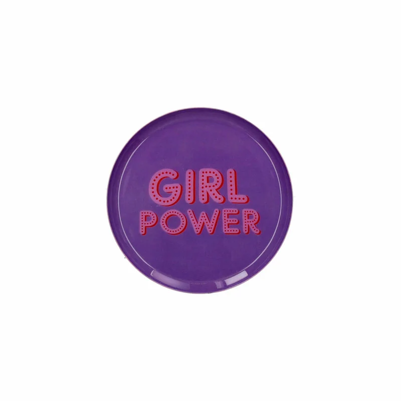 Gift Company Dekotablett Love Trays XS, Girl Power, Tablett, Eisen, Flieder, Ø 12.7 cm, 1214802014