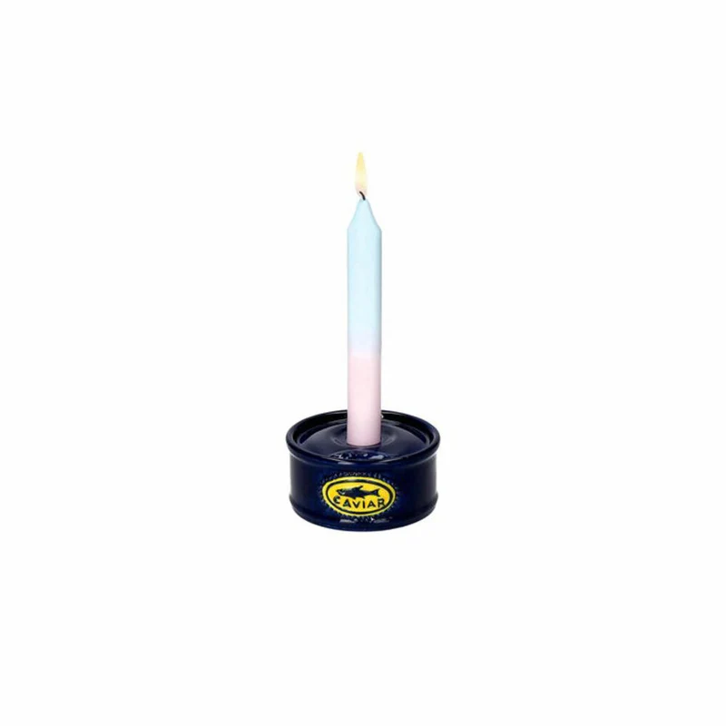 Gift Company Kerzenhalter Mignon, Kaviardose, Kerzenständer, Dolomit, Dunkelblau, Ø 10 cm, 1221801044