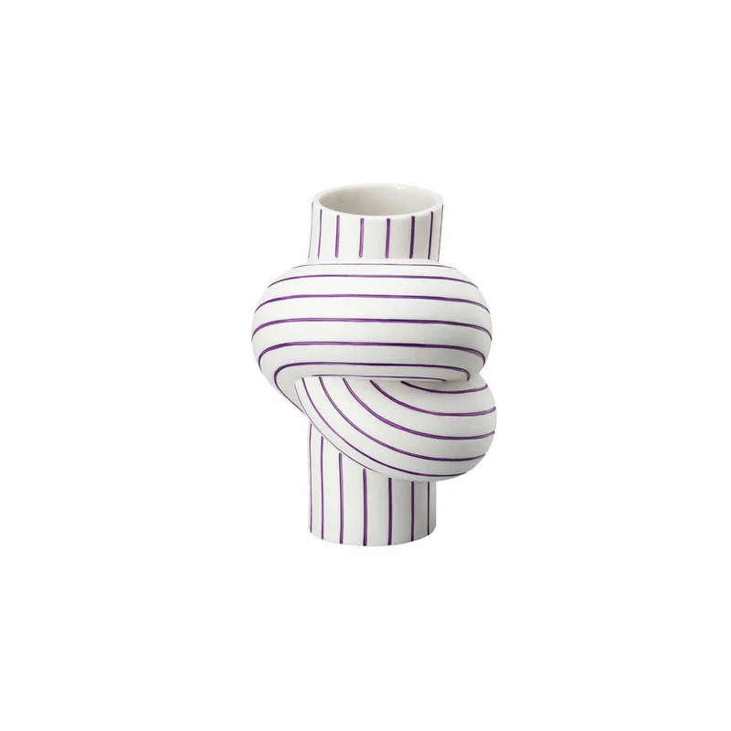 Rosenthal Vase Plum, Dekovase, Porzellan, Weiß-Lila, 12 cm, 14628-426371-26012