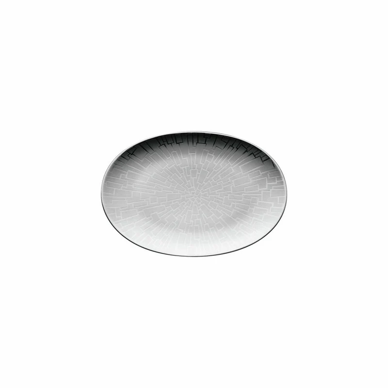 Rosenthal Servierplatte TAC Gropius Skin Platin, Porzellan, Silber, 18 cm, 11280-403239-12718