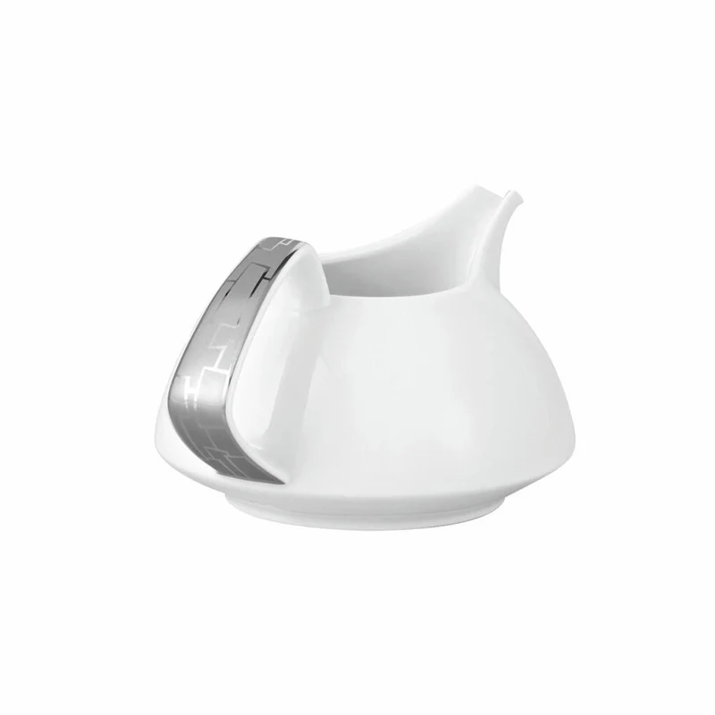 Rosenthal Milchkännchen TAC Gropius Skin Platinum für 6 Personen, Porzellan, Weiß-Silber, 250 ml, 11280-403239-14430