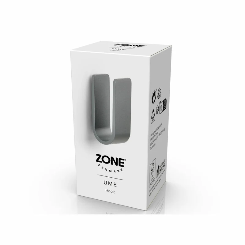 Zone Denmark Haken Ume Grey, Handtuchhaken, Aufhängung, Aluminium, Grau, 34989