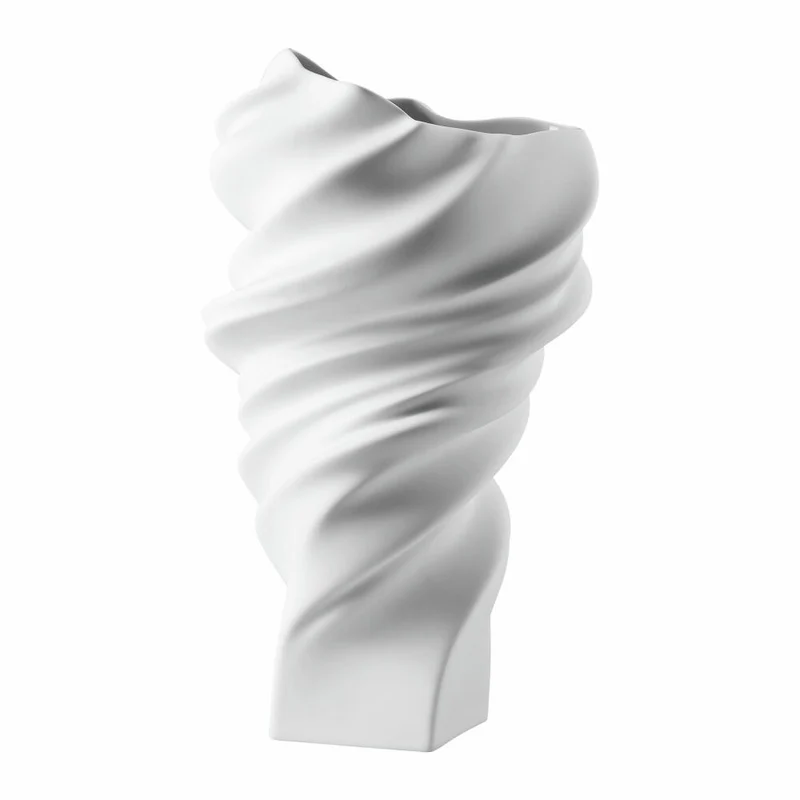 Rosenthal Vase Squall Matt, Dekovase, Porzellan, Weiß, 32 cm, 14463-100102-26032