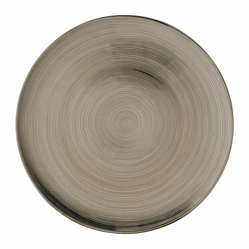 Rosenthal Platzteller TAC Gropius Stripes 2.0 Titan, Porzellan, Silber, 33 cm, 11280-403262-10263