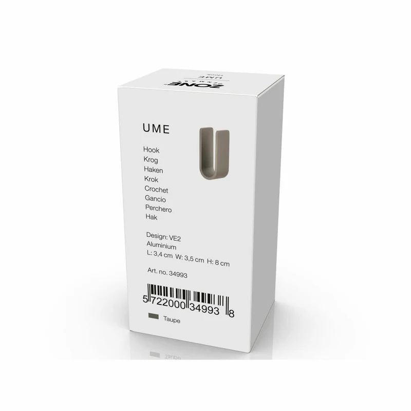 Zone Denmark Haken Ume Taupe, Handtuchhaken, Aufhängung, Aluminium, Braun, 34993