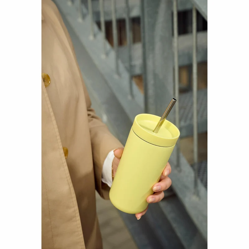 Stelton Thermobecher To Go Sip mit Strohhalm, Stahl, Kunststoff, Laevis, 400 ml, 686-49