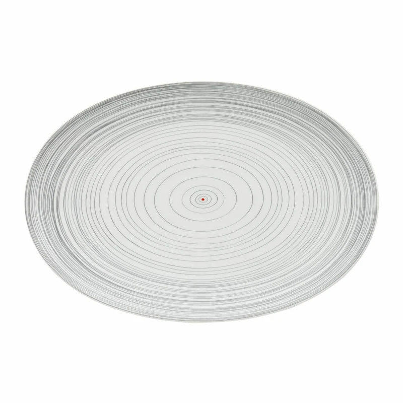Rosenthal Servierplatte TAC Gropius Stripes 2.0, Porzellan, Grau, 38 cm, 11280-403261-12738