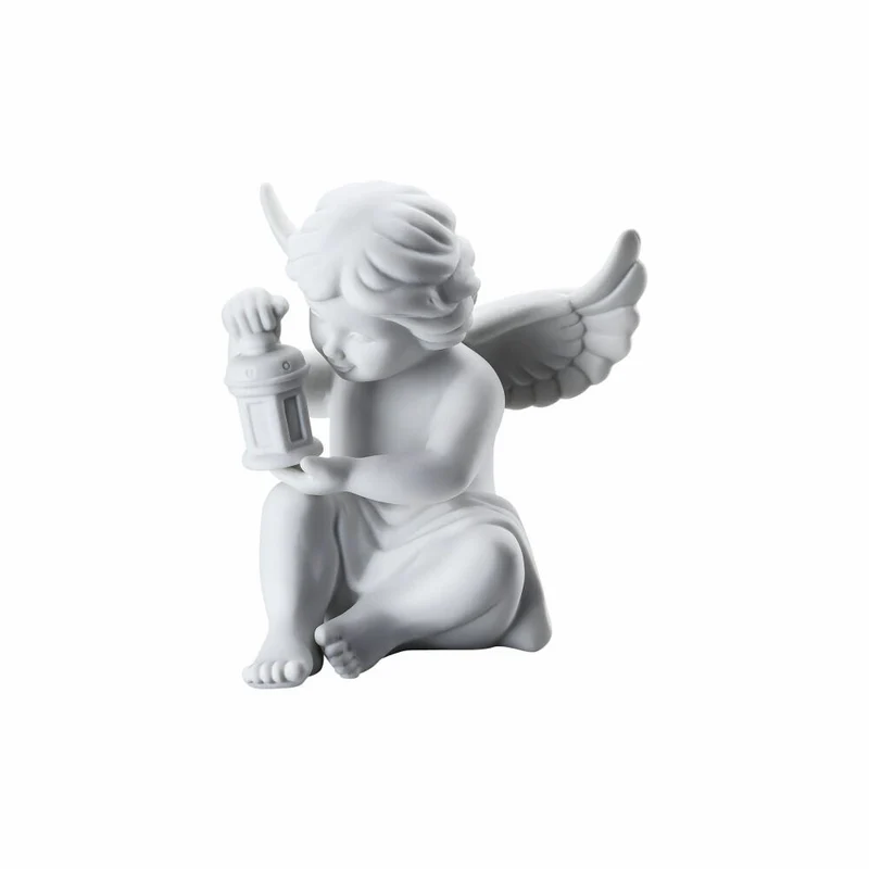 Rosenthal Dekofigur Engel mit Laterne, Porzellan, Weiß, 9.9 cm, 69055-000102-90532