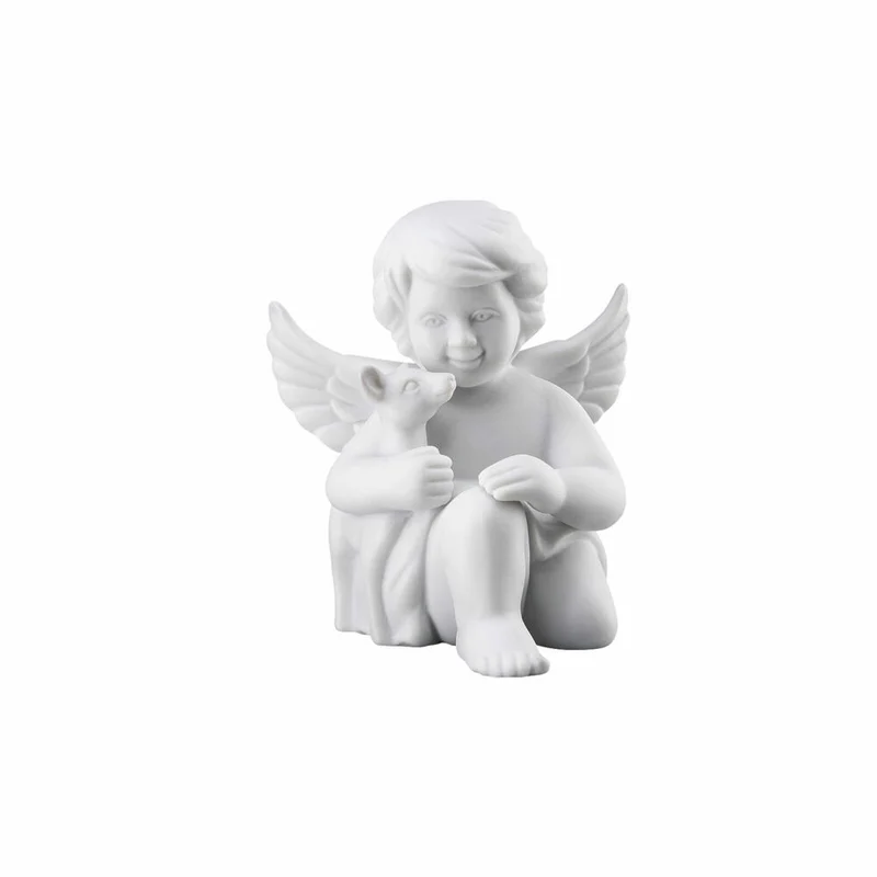 Rosenthal Dekofigur Engel mit Bambi, Porzellan, Weiß, 6 cm, 69054-000102-90533