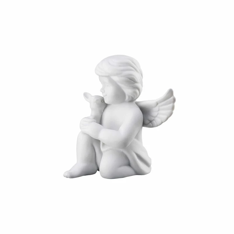 Rosenthal Dekofigur Engel mit Bambi, Porzellan, Weiß, 6 cm, 69054-000102-90533