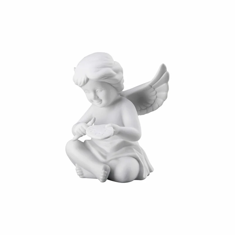 Rosenthal Dekofigur Engel mit Malerpalette, Porzellan, Weiß, 9.8 cm, 69055-000102-90535