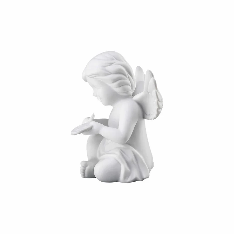 Rosenthal Dekofigur Engel mit Malerpalette, Porzellan, Weiß, 9.8 cm, 69055-000102-90535