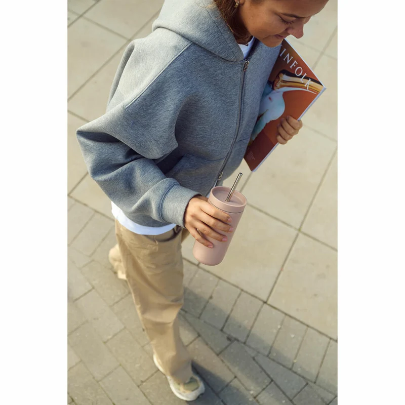 Stelton Thermobecher To Go Sip mit Strohhalm, Stahl, Kunststoff, Heather, 400 ml, 686-50