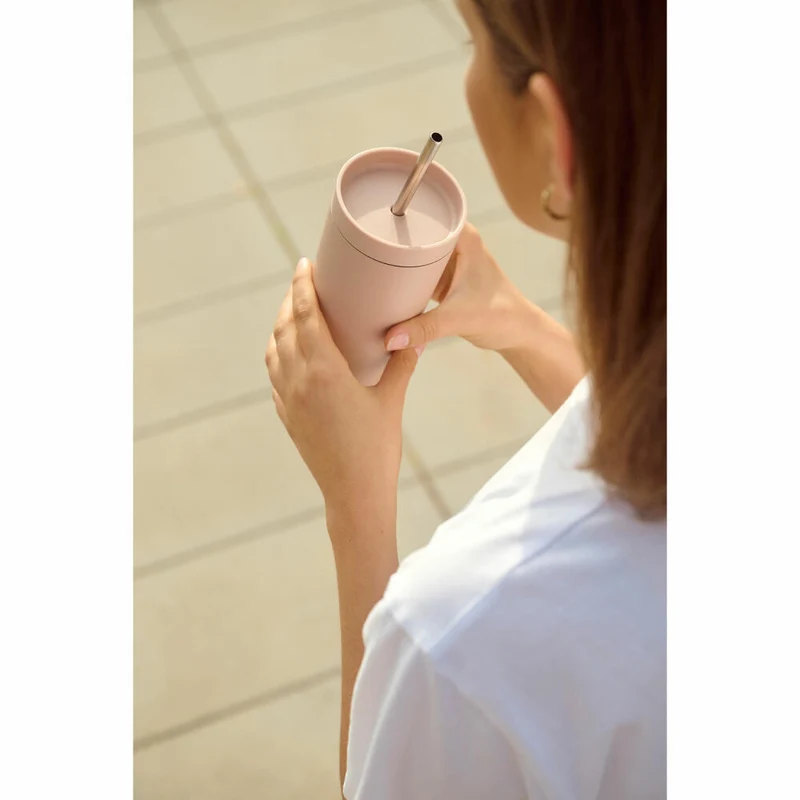 Stelton Thermobecher To Go Sip mit Strohhalm, Stahl, Kunststoff, Heather, 400 ml, 686-50