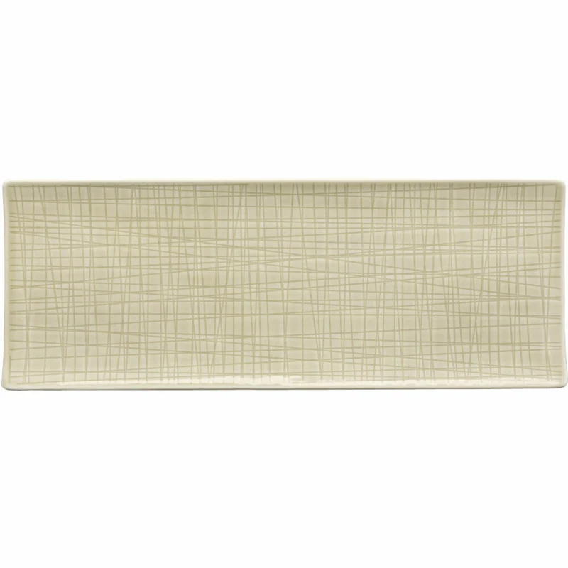 Rosenthal Platte Mesh Colours Cream flach, Porzellan, Beige, 34 x 13 cm, 11770-405153-12384