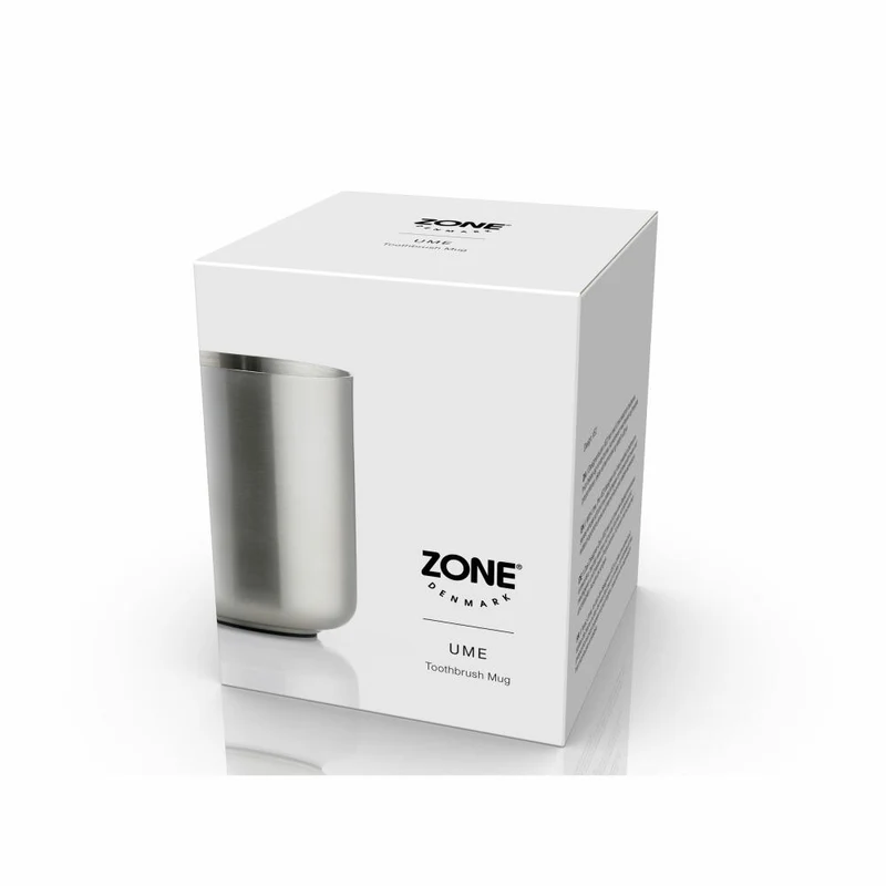 Zone Denmark Zahnbürstenbecher Ume Stahl, Zahnbürstenhalter, Edelstahl, Silberfarben, 34789