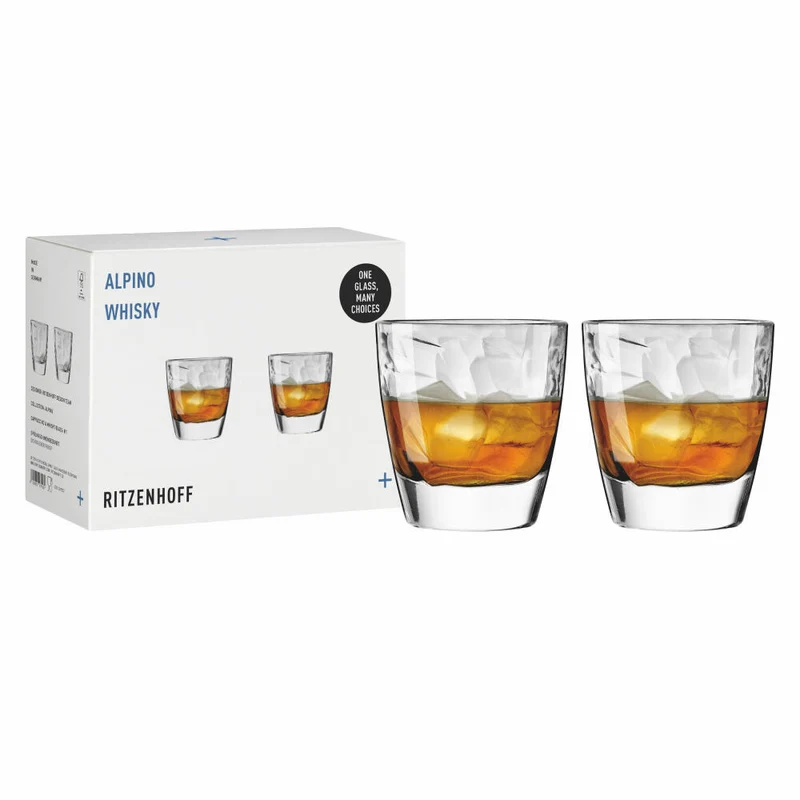 Ritzenhoff Whiskygläser 2er Set Alpino Cappuccino, RDT F25, Kristallglas, 205 ml, 3992001
