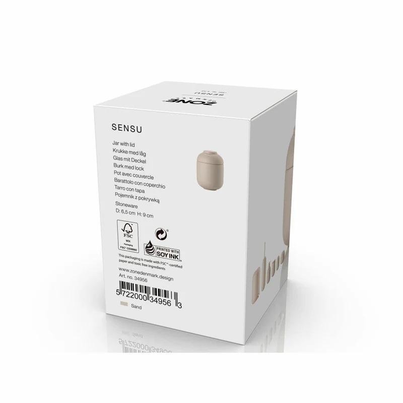 Zone Denmark Aufbewahrungsdose Sensu Sand, Steinzeug, Natur, 6.5 x 9 cm, 34956