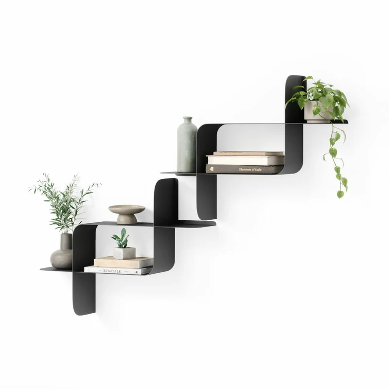 Umbra Wandregal Montage 2er Set, Stahl, Schwarz, 61 x 46 cm, 1022611-040