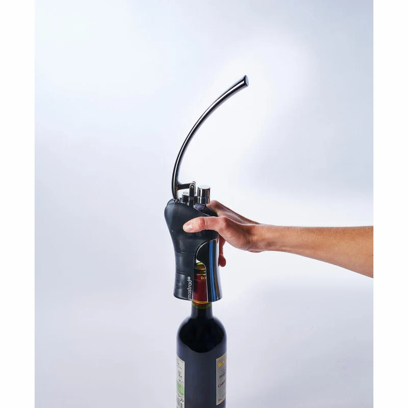 Mastrad Hebelkorkenzieher Chrom, Flaschenöffner, Metall, Kunststoff, Schwarz, F02501