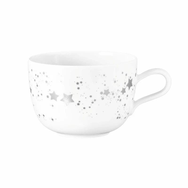 Seltmann Weiden Milchkaffeeobertasse Liberty Silver Stars, Becher, Porzellan, Silberfarben, 380 ml, 001.774708