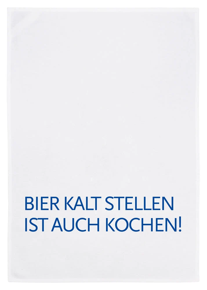 Geschirrtuch – Bier kalt stellen – blau
