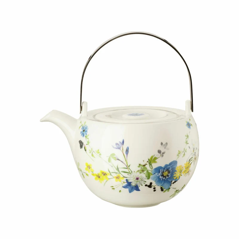 Rosenthal Teekanne Brillance - Fleurs des Alpes für 6 Personen, Bone China, Mehrfarbig, 1.35 L, 10530-405108-14235