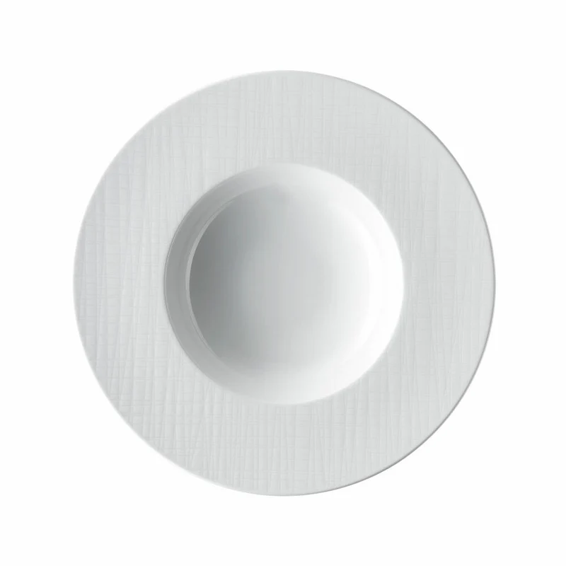 Rosenthal Teller Mesh tief mit Fahne, Porzellan, Weiß, 28 cm, 11770-800001-10158
