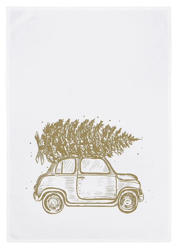 Geschirrtuch – Tannenbaum – gold