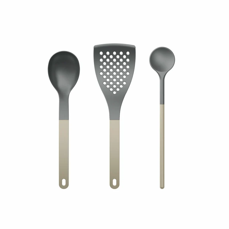 Rosti Küchenhelfer-Set New Optima Humus 3-tlg., Kochlöffel, Pfannenwender, Nylon, Braun, 34588