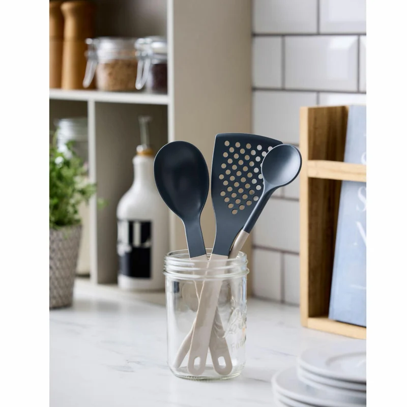 Rosti Küchenhelfer-Set New Optima Humus 3-tlg., Kochlöffel, Pfannenwender, Nylon, Braun, 34588