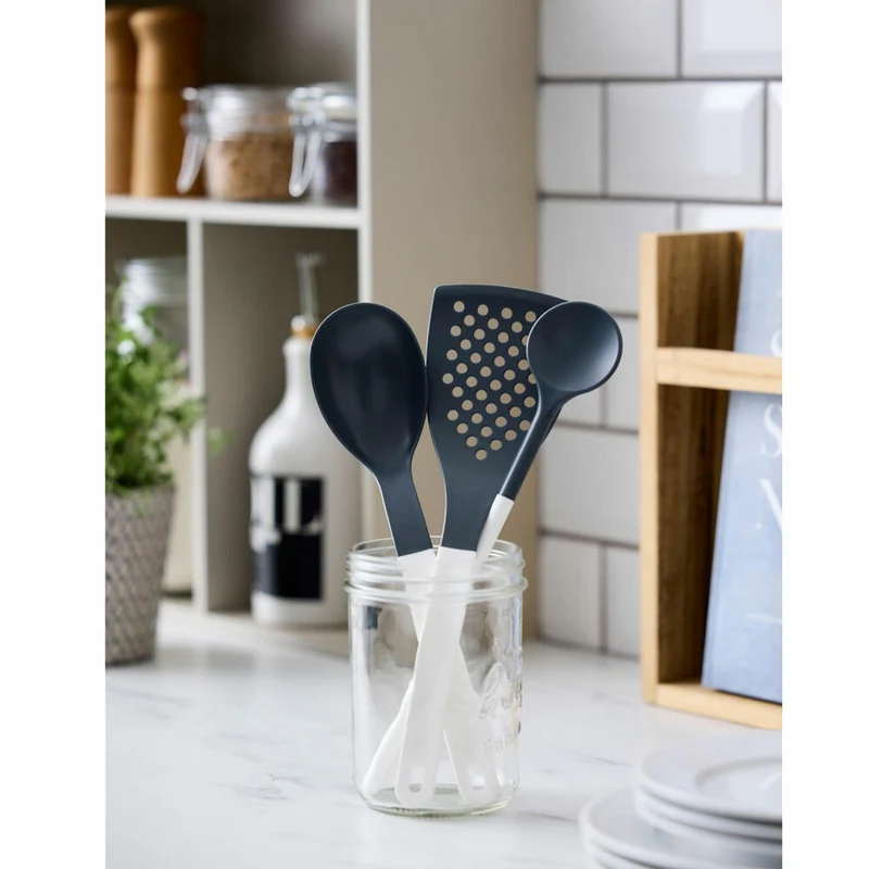 Rosti Küchenhelfer-Set New Optima 3-tlg., Kochlöffel, Pfannenwender, Nylon, Weiß, 34590