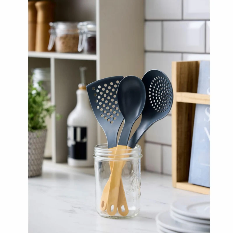 Rosti Küchenhelfer-Set New Optima Curry 3-tlg., Kochlöffel, Pfannenwender, Nylon, Gelb, 34596