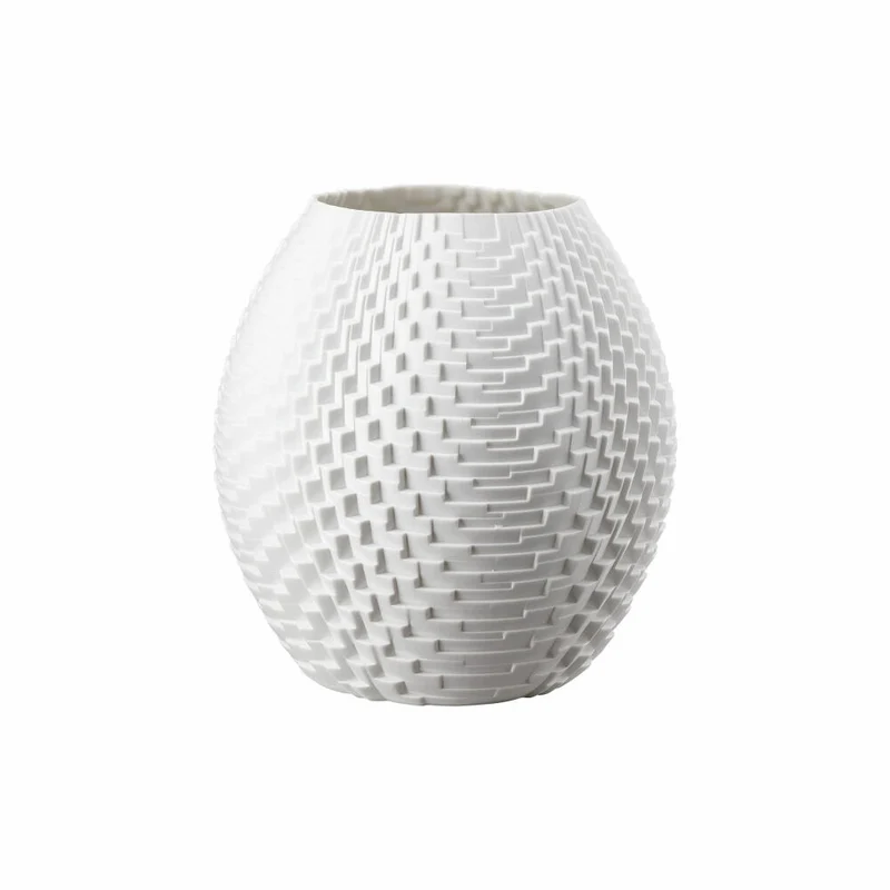 Rosenthal Vase Phi Manhattan, Dekovase, Porzellan, Weiß, 22 cm, 14606-100102-26022