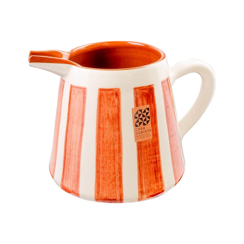 Keramikkrug 1l – bold stripes terracotta