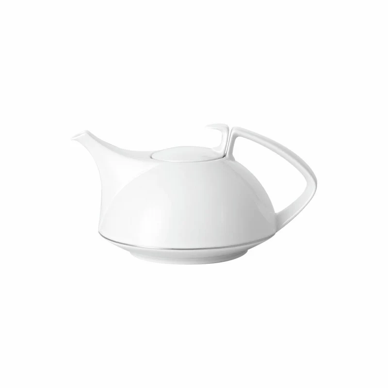 Rosenthal Teekanne TAC Gropius Platin für 6 Personen, Porzellan, Weiß-Silber, 1.35 L, 11280-403241-14230
