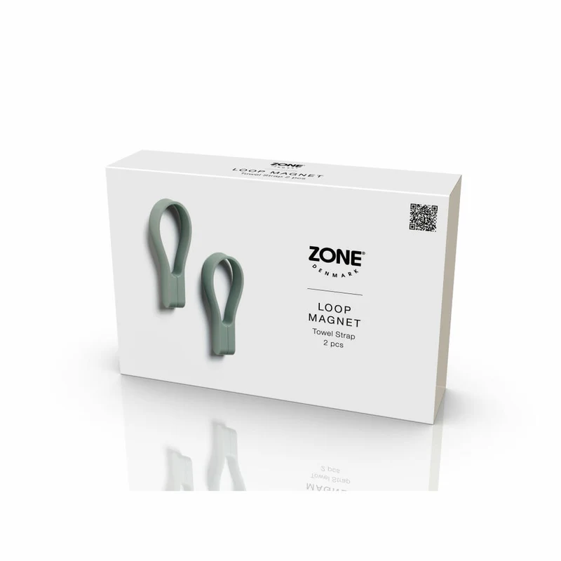 Zone Denmark Handtuchhalter Loop Magnet 2er Set Matcha Green, Silikon, Grün, 34872