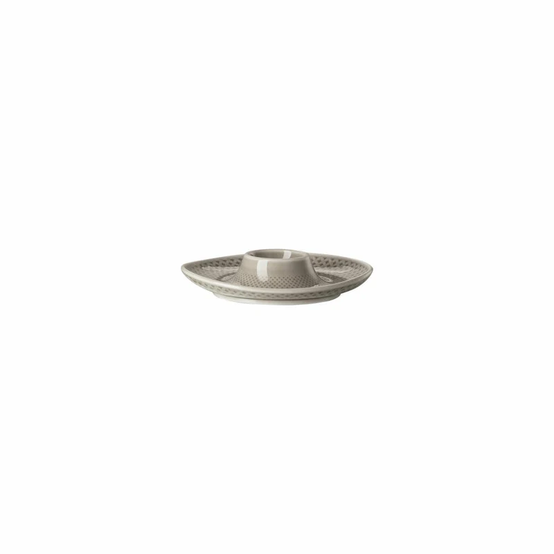 Rosenthal Eierbecher Junto Pearl Grey mit Ablage, Porzellan, Grau, 13 cm, 10540-405201-15525