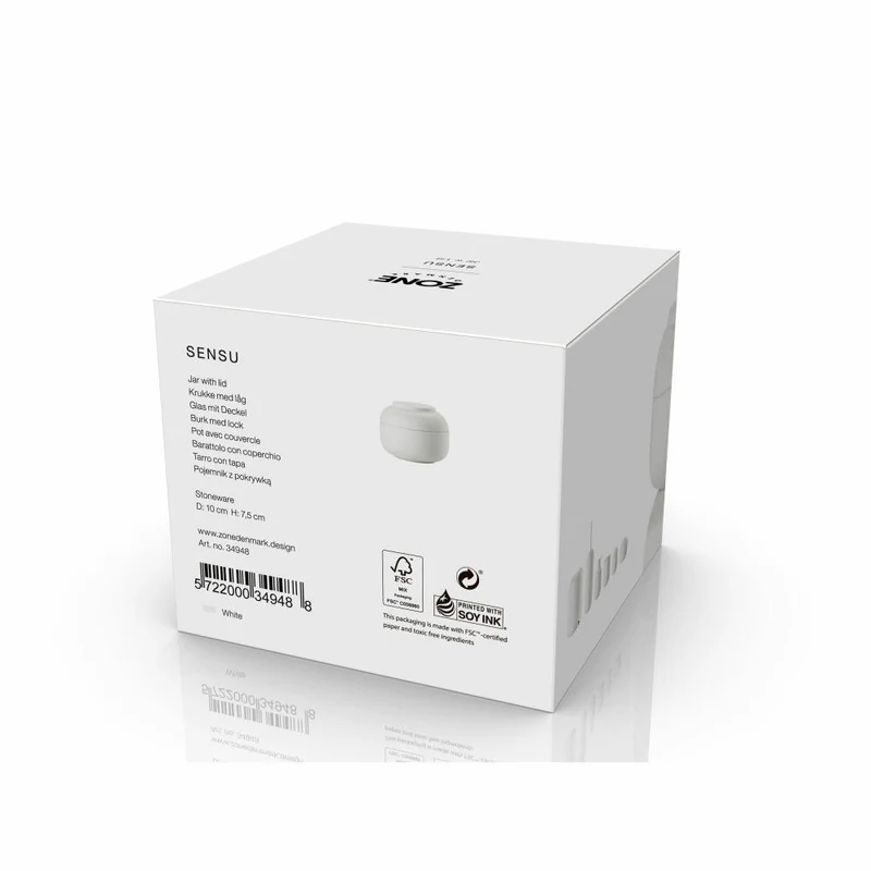 Zone Denmark Aufbewahrungsdose Sensu White, Steinzeug, Weiß, 10 x 7.5 cm, 34948