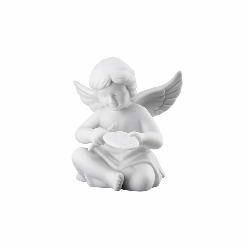 Rosenthal Dekofigur Engel mit Malerpalette, Porzellan, Weiß, 6.2 cm, 69054-000102-90535