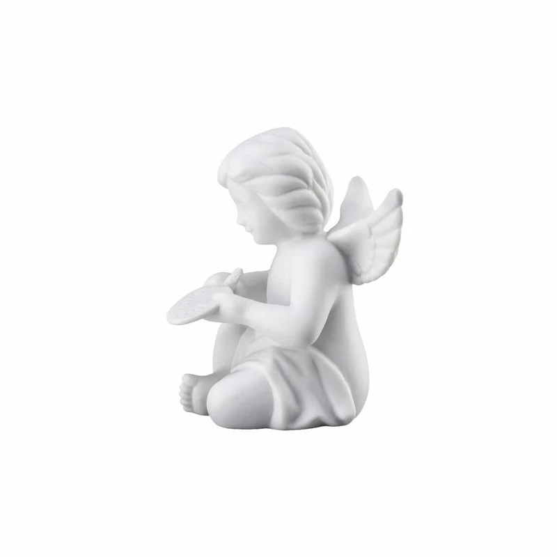 Rosenthal Dekofigur Engel mit Malerpalette, Porzellan, Weiß, 6.2 cm, 69054-000102-90535