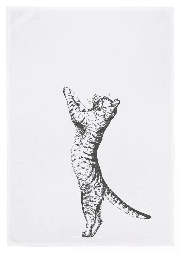 Geschirrtuch – Katze – grau
