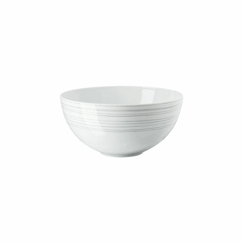Rosenthal Schüssel TAC Gropius Stripes 2.0 Titan, Porzellan, Grau, 19 cm, 11280-403269-13319