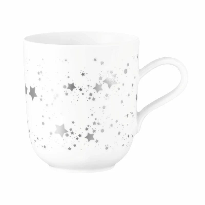 Seltmann Weiden Henkelbecher Liberty Silver Stars, Tasse, Porzellan, Silberfarben, 400 ml, 001.774711