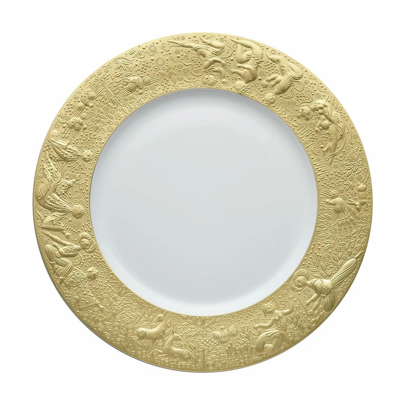Rosenthal Servierplatte Zauberflöte Sarastro rund, Porzellan, Gold, 31.5 cm, 11260-206503-12430