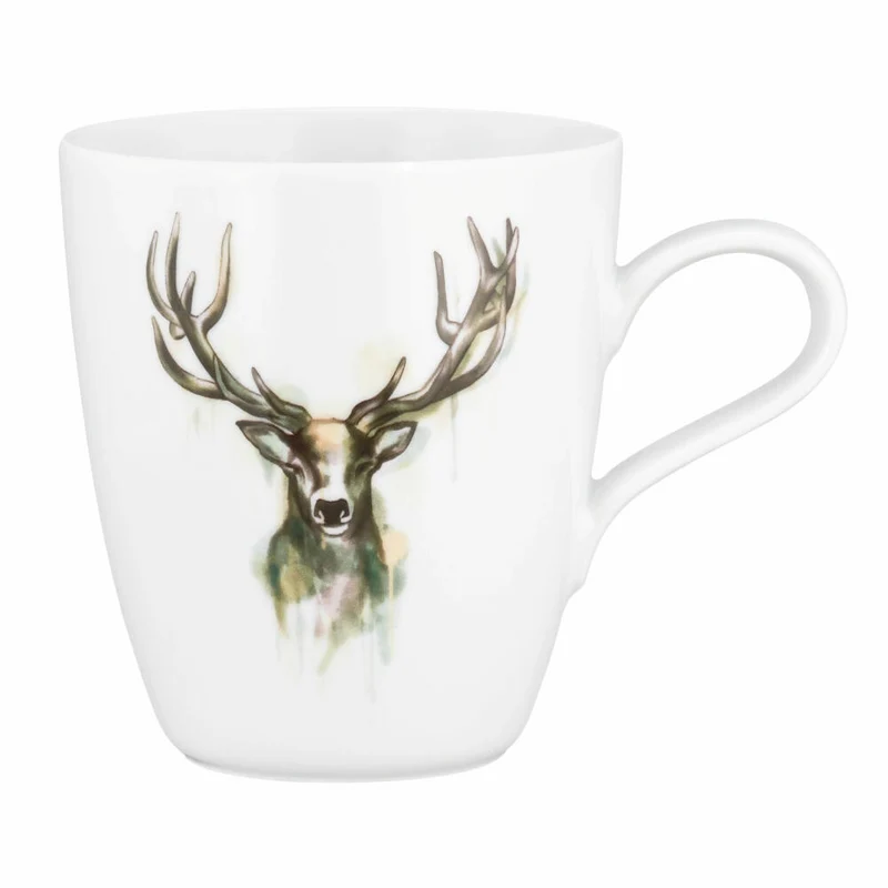 Seltmann Weiden Henkelbecher Life Nature Hirsch, Tasse, Porzellan, Bunt, 400 ml, 001.772809