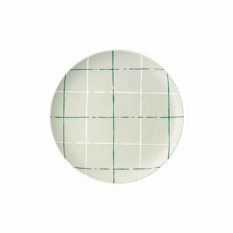 Thomas Teller Fun Karo Light flach, Porzellan, Grau, 22 cm, 11910-402001-10862