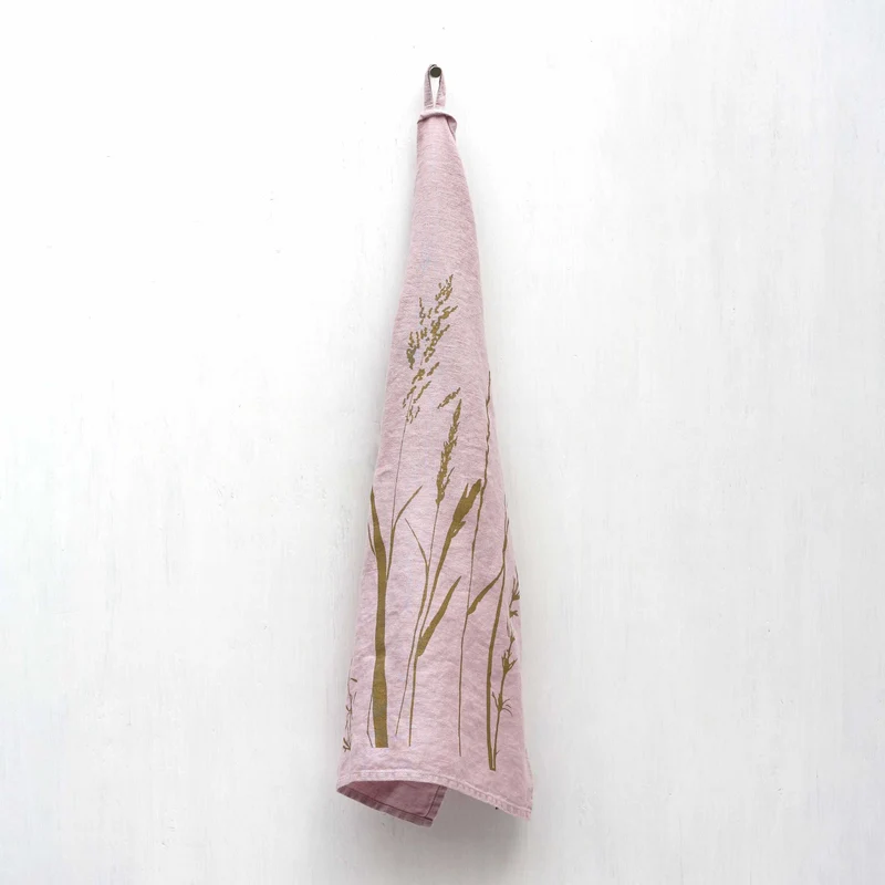 Geschirrtuch Leinen rosa – Wiese