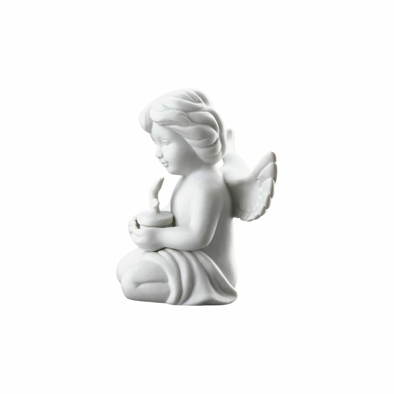 Rosenthal Dekofigur Engel mit Blumentopf, Porzellan, Weiß, 10.1 cm, 69055-000102-90538